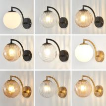 Lampada da parete moderna a Led lampada da parete in vetro colorato Nordic minimalista soggiorno camera da letto comodino applique da pranzo cucina Indoor Light Fixtures