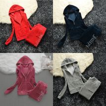 Chándal de terciopelo de invierno para mujer, chándal jugoso, conjunto de pantalones y sudadera con forro polar resistente |   Traje jogger cálido de color sólido