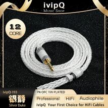 ivipQ-193 Silber Duke HiFi Audio Kopfhörerkabel 7N OFC verzinnter In-Earr-Upgrade-Draht 4,4 mm 2Pin MMCX für Performer5 Bravery