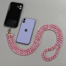 120 cm abgeschrägtes Design, Anti-Verlust-Telefon-Lanyard, Seil, Umhängeband, bunt, tragbar, Acryl, Handykette, Zubehör, Geschenke im Freien