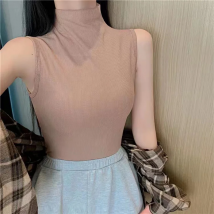 Itoolin Frauen lässig Crop Tops Schrauben gewinde ärmellose Leibchen Mock Neck Tanktops mit BH-Pad für Frauen 2024