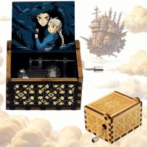Mechanical Music Box Wooden Antique Carving Handmade Crank Classic Theme Music Birthday And Christmas Gifts Home Decoration