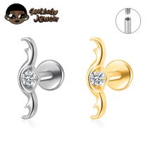 G23 Titan Helix Lab Piercing mit Innengewinde, Labret Bar, Tragus Conch Helix Medusa Piercing, Flat Back Stud, Knorpelohrring