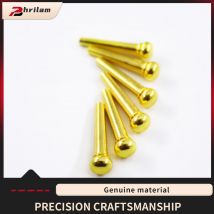 PHRILAM 6 PCS Metal Acoustic Guitar Bridge Pins, Guitar Bridge Pins Brass For Acoustic Guitar, Golden Coloror Folk Wooden Guitar
