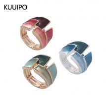 Mode Tropf Öl Geometrische Gold Farbe Ringe für Frauen Zubehör Trendy Elastische Einstellbare Ring Party Prom Schmuck Geschenk