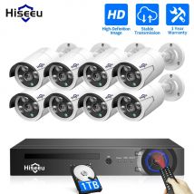 Hiseeu-sistema de vigilancia de seguridad, Kit de cámaras IP de 5MP, 3MP, H.265, 8 canales, POE, Audio impermeable, CCTV para el hogar, NVR, XMEye