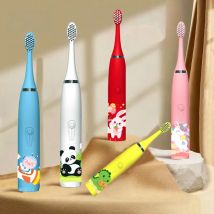 Children's Electric Toothbrush Cartoon Kids With Replacement Head Ultrasonic  IPX7 Waterproof Rechargeable Sonic Toothbrush