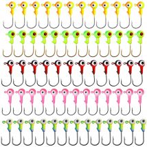 80Pcs/50Pcs/30Pcs Hak z główką korbową z podwójnymi oczami Okrągła kulka ołowiana Hak wędkarski z