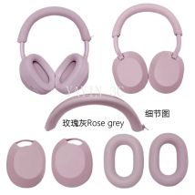 Kopfhörer-Silikon-Schutzhülle für Kopfbügel/Ohrenschützer/Schalenhülle, geeignet für Sony WH-1000XM5-Kopfhörer in Roségrau