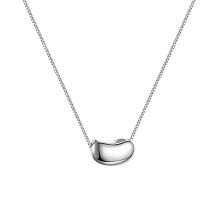 925 Sterling Silber Bean Anhänger Charm Halskette Klassischer Schmuck Für Frauen Modeschmuck Party Valentinstag Geschenk 45 cm