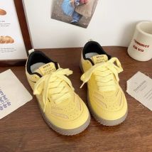 Herbst neue Sportschuhe Damenmode Rundkopf Netz Stoff atmungsaktive Front Schnürung weiche Sohle rutsch feste Einzels chuhe