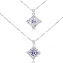 1,0 Karat Moissanit-Anhänger-Halskette, quadratische Form, D-Farbe, idealer Schliff, Diamant-Halskette für Frauen, Jahrestagsgeschenk, edler Schmuck