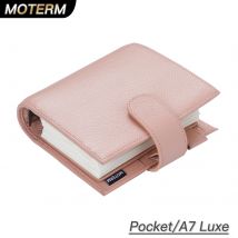 Moterm Luxe 2.0-Serie, Taschenformat-Planer, A7-Notizbuch aus genarbtem Leder, A7-Notizbuch mit