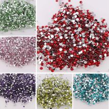 1000 sztuk cyrkonie nie mocowane na gorąco 2/3/4mm okrągła żywica Flatback kryształ Rhinestone DIY biżuteria artystyczna do paznokci dekoracje odzieży klej na