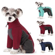 Hundekleidung, Overall für kleine Hunde, Winter, warmer Hundemantel, verdicktes Fleece, verstellbar, winddicht, Haustier-Overall für Yorkshire Malteser
