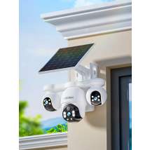 V380 PRO 12MP Solar 4G IP Camera Outdoor Triple Lenses Triple Screens Security Video Monitor Night Vision Waterproof CCTV Camera