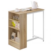 WOLTU Tavolo da bistrot 91x49x91 cm Tavolo da bancone da bar con 3 ripiani Tavolo alto da terra per tè, caffè, cocktail, cucina, casa
