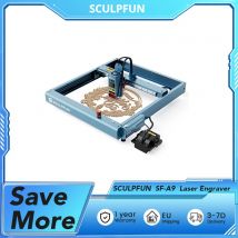 Laserowa grawerka SCULPFUN SF-A9 40W, 400x400mm, długość fali 450nm±5nm, prędkość 36000mm/min, kompatybilna z aplikacjami LightBurn / Sculpfun.