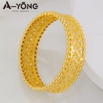 Türkische Braut-Vintage-Schmuck-Öffnungsarmreifen, 21 Karat vergoldet, marokkanisches Luxus-Hochzeitsarmband, Algerien, Frauen, heiraten von Schmuck