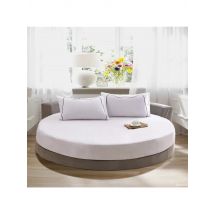 100% Cotton Round Fitted Sheet Romantic Solid Color Round Bed Sheet Bedding Set Mattress Cover Topper 200cm 220cm Themed Hotel