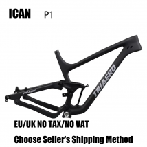 ICAN P1 Hochwertiger Vollfederrahmen aus Kohlefaser, Berg-27.5er Plus MTB-Fahrradrahmen, BSA-Hinten, 148 mm x 12 mm, Boost UD matt