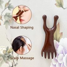 Sechs-Klauenkopf-Meridian-Massagekamm, antistatisch, natürliches Holz, breiter Zahn, Gua Sha-Werkzeug, Scratcher, Spa, fördert die Durchblutung