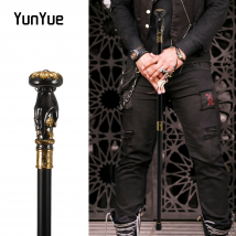 Bastone da passeggio con mani e fiori neri dorati Collezioni di gentiluomini Bastone da passeggio elegante alla moda Puntelli per film cosplay Canna da festa