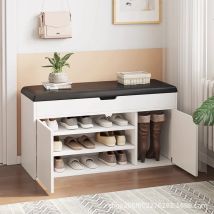 Banco de zapatos multifuncional, taburete de almacenamiento, organizador de pasillo de entrada, banco de entrada moderno de fácil montaje para sala de estar y dormitorio