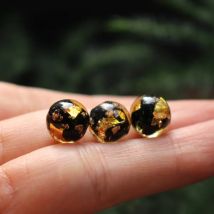 10 Stück 8 mm 10 mm 12 mm Goldfolie Lampwork Perlen rund handgefertigt schwarz Farbe für Schmuck Armband Halskette Ohrring Herstellung DIY Handwerk