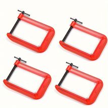 G-Klemme Deep Reach C-Klemme, 4-Zoll-C-Klemmenset, robuste C-Klemme aus Stahl, industrielle Stärke, C-Klemmen für Holzbearbeitung, Schweißen