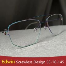 Denmark Brand Men Square Glasses Frame Double-Beam Titanium Spectacles Eyewear Women Screwless Ultralight Aviator Eyeglasses New