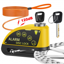 Anchtek Motorrad Scheibenbremse Schloss 120dB Lauter Alarm Anti-diebstahl Sicherheit Moto Rad Disk Vorhängeschloss Wasserdicht Alarma Motocicleta