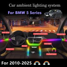 FILIPLI Für BMW Nur Neon Auto Umgebungslichter 213 Farben RGB LED Innen Acryl Streifen Für F10 F20 F30 E36 E39 E60 E87 E90 E91