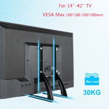 Gambe per supporto TV universali Piedini TV per TV LCD/LED/OLED/Plasma, piedistallo per supporto TV da tavolo per schermo piatto e curvo