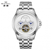 Seagull  Dual Time Uhr für Männer Anzeige Zeit automatische mechanische Uhren Mode Kalender wasserdichte Armbanduhren relojes