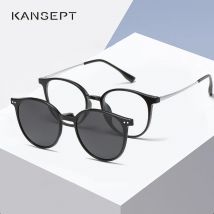 O-Q CLUB Magnetische Clip-On-Brille Frauen Fahren Polarisierte Runde Optische Myopie Brillen Männer Benutzerdefinierte Brillen Objektiv 2240