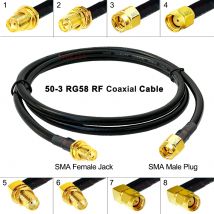 15 cm ~ 20 m RG-58/U HF-Kabel SMA-Typ-Stecker SMA-Stecker 90 °   Winkelstecker auf SMA-Buchse, RP-SMA-Stecker, RG58-Koaxial-Verlängerungskabel