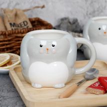 Niedliche 370 ml Cartoon-Tierbecher, neuartige Keramik-Kaffeetassen mit Hasen- und Küken-Design, kreative Küken-Milchbecher als Ostergeschenk
