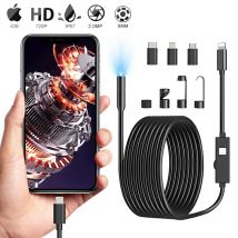 Telecamera per endoscopio industriale 3in1 per IOS iPhone Mini telecamera di ispezione Micro USB/Tipo-C IP67 Periscopio per condutture per auto impermeabile