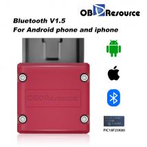 OBDResource Lettore di codici per auto per iPhone Android ELM327 V1.5 Bluetooth 4.0 PIC18F25K80 Strumento diagnostico OBD2 OBDII ELM 327 Scanner