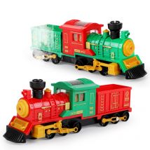 Weihnachten Sound und Licht Dampf Spray Zug Modell Elektrische Retro Auto Fahrzeug Bau Lkw Spielzeug für Kinder Weihnachten Geschenk