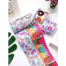 DIY Cartoon Dessert Printed Grosgrain Ribbon For Craft Supplies Sewing Accessories 5 Yards. 35062