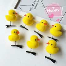 10/20/50/100 unids/lote dibujos animados divertidos niños 3D pequeño pato amarillo horquilla de felpa moda DIY Clip de pico de pato accesorios regalos de fiesta