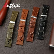 Cinturino in vera pelle uomo donna cinturino in pelle di vacchetta 20mm 22mm braccialetto traspirante cinturino casual accessori per orologi