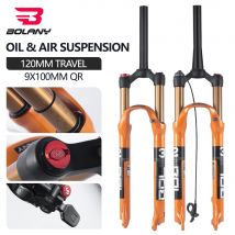 BOLANY Forcella Bici Solo Aria Arancione MTB Bicicletta Sospensione Anteriore Dritto/Conico RL/LO 26/27.5/29 pollici Lega di Magnesio QuickRelease