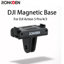 Ronkoen Magnetic Quick Release Adapter Base For DJI Osmo Action 3/4/5 Pro Foldable Quick-release Two Claw Mount Adapter