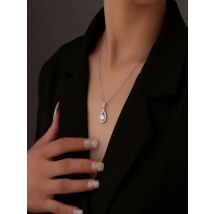 Ehhai Pear Cut Moissanite Waterdrop Pendant Necklace for Women S925 Sterling Silver Chains Wedding Jewelry Gifts with Certified