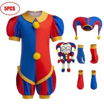 Magische digitale Zirkus Cosplay Kostüm neue Kinder Clown Kostüm Set Karneval Karneval Ostern Kostüm Performance Kostüm
