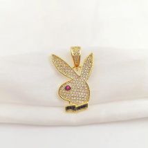 Gold Farbe Bad Bunny Charms für Halskette Armbänder Ohrringe Schlüsselbein Kette freche Kaninchen Anhänger DIY Schmuck Herstellung Zubehör