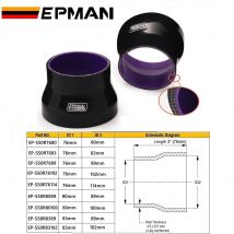 Gerader Reduzierschlauch aus Silikon, 4-lagiger Reduzierschlauch, schwarzer Turbo-Ladeluftkühler für BMW E36 Z3/318I/IC/IS/TI M42/M44 EP-SS0R